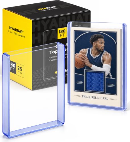 HYARUAT 180PT Blue Tint 3x4 Top Loaders for Thick Cards, 25 Pack