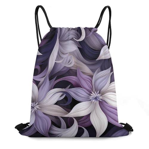 Redbud Purple Flower Plant Drawstring Backpack Durable Sport Gym Bags Daypack for Men Women 35 * 42cm