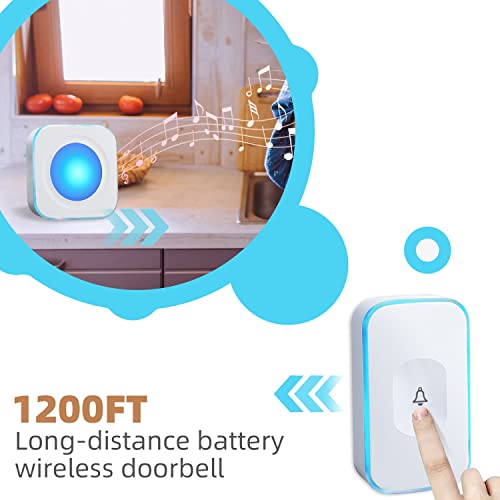 Fuhongrui D-157-1T2DC Wireless Doorbell Battery Operated Wireless Doorbell For Home 1200Ft Hearing Impaired Doorbell thumb #1