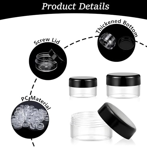 12 Stück Döschen 5 und 10ml Plastik Cremedosen zum Befüllen, Leere Tiegel Transparent Salbendosen, Cremetiegel mit Deckel Mini Dosen Reise Tiegeldosen, für Lippenbalsam, Creme, Kerzen, Kosmetik