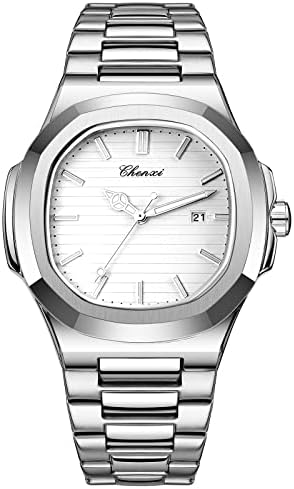 JewelryWe paar horloge analoog kwarts kalender 30M waterdicht partner polshorloge roestvrij stalen armband heren dames horloges met strass wijzerplaat, Classic