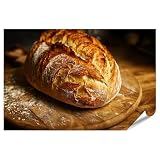 islandburner Póster premium rústico de pan de masa fermentada mural cocina para gourmets - estándar