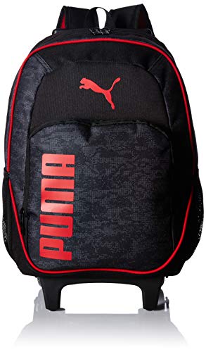 PUMA Big Kids' Axis Wheelie Backpack, Black/Red, OS