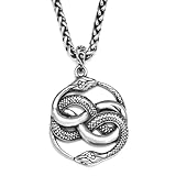 Genérico Colgante punk doble ouroboros Gótico animal collar de serpiente eterna hombres hip hop cool joyería de fiesta moderna