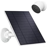 Hosrivae 5W Solar Panel for Security Camera with4m Magnetic Cable, IP66 Waterproof Monocrystalline Photovoltaic Charger, 360°Adjustable Bracket
