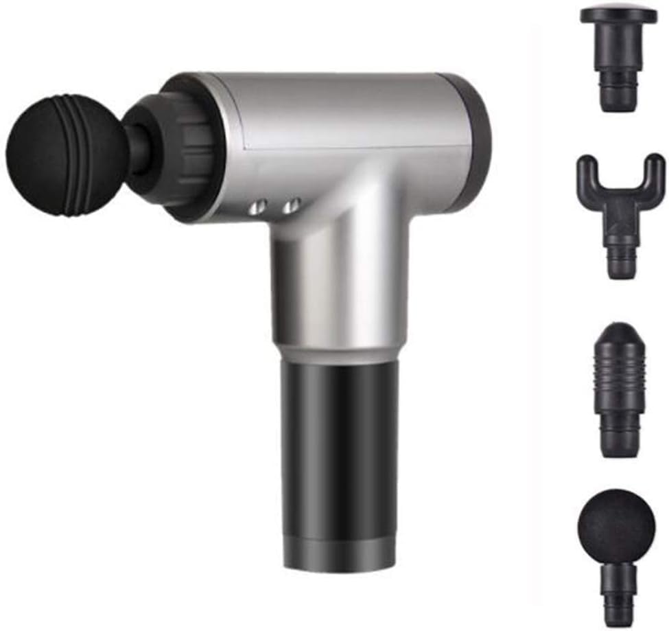 ELTERAZONE Muscle Massage Gun, Hand-Held Deep Fascial Massager, With 4 Massager Heads, 4Th Gear Can AdjUSt Low Noise, Fitness Yoga Accessories