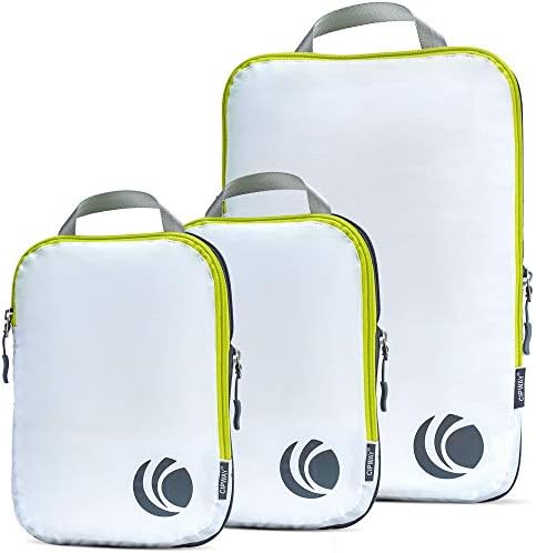 Cipway Compression Packing Cubes Set, Ultralight Expandable Travel Packing Organizers for Carry on Luggage (White 6pcs)