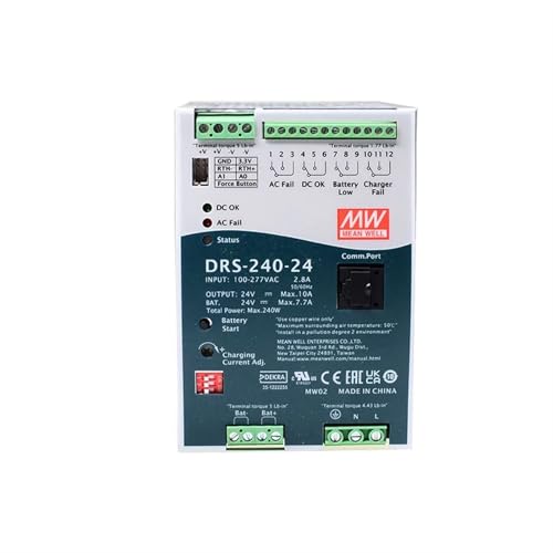 DRS-240-24 240W 24V 0-10A DIN Rail Type All-in-One Intelligent Security Power Supply