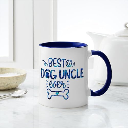 Taza de cerámica 11 oz blanco con interior azul marino miniatura 4