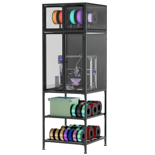 Majnesvon 3D Printer Cabinet, Double Layer 3D Printer Stand Filament...