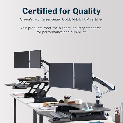 Vari VariDesk Pro Plus 36 - Adjustable Desk Converter with 11 Height Settings - Laptop Sit Stand Desk Riser for Home Office, Table Tops, Workspace - Fully Assembled with Spring Loaded Lift - Espresso