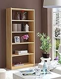 bücherregal fichte natur 18mm starkes Qualitätsholz Ticaa Standregal Bücherregal Fichte massiv H170cm