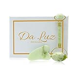 Da Luz - Jade Roller and Gua Sha, 100% Natural Jade, Anti Aging and Healing, Facial Massage, Anti Stress, Hand made, Face and Body Therapy, Eliminate Body Toxins, Removes Wrinkles, Rejuvenate Skin