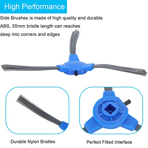 EATBALE Replacement Spares Parts for Eufy Robovac G10 Hybrid, Robovac G30 Hybrid, RoboVac 11S Max, RoboVac 15C Max, RoboVac 30C Max Robot Vacuum Cleaner, 4 HEPA Filter, 4 Side Brush, 1 Cleaning Brush