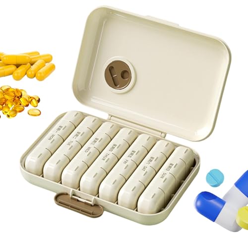 Weekly Medicine Organizer | Daily Pill Organizer | Pill Box 7 Day Aesthetic | Portable Pill Box 7 Day | 3 Times A Day Weekly Med