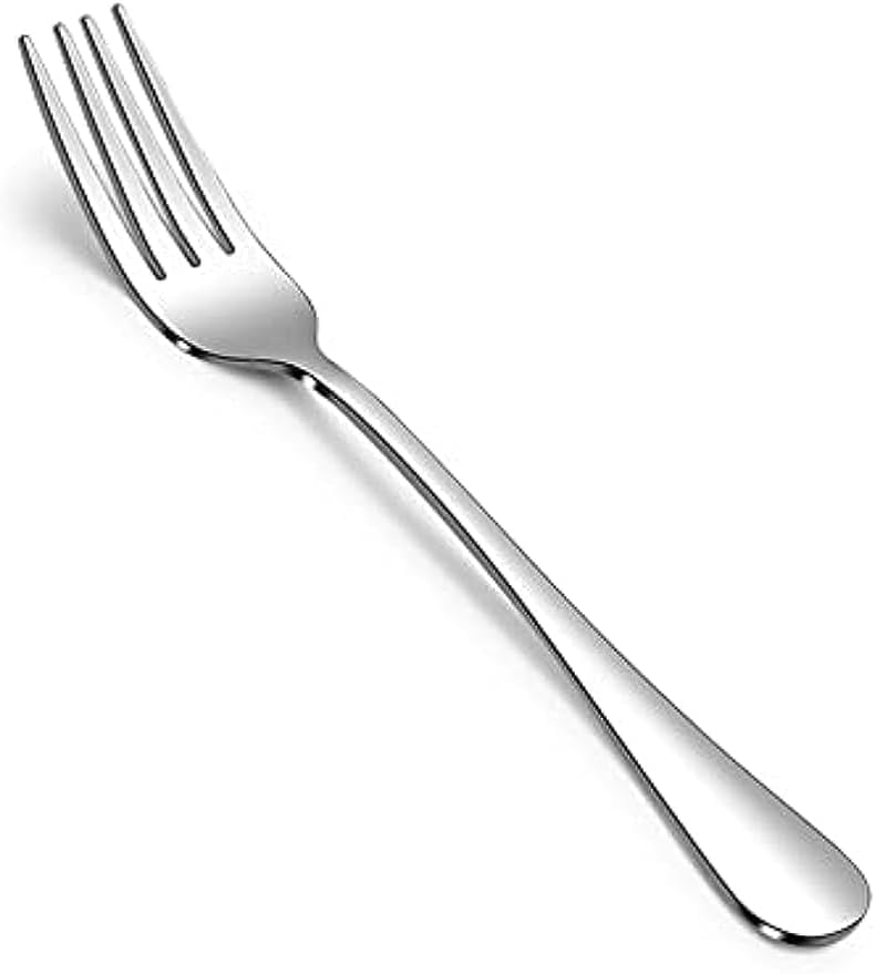 BSEID 12-Piece Dinner Forks Pack, Stainless Steel Table Forks Set of 12 (Silver 8 Inches)