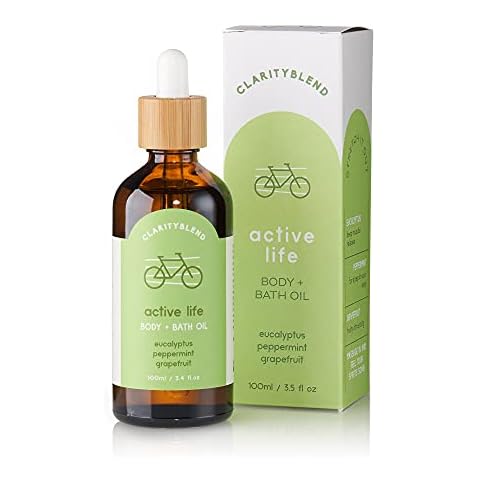 Clarity Blend Aromatherapy - Body & Bath Massage Oil for Muscle Pain Relief - Peppermint, Eucalyptus, Juniper, Arnica Flower - 100% Natural Wellness for Massage Therapy or Luxurious Soak - 100 ml Cover