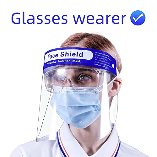 Vos Plastic Face Mask Shield For Anti-Fog, Full Face Shield With Comfortable Sponge For Men & Women - Size 10 #TOP1