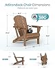 Ciokea Folding Adirondack Chair Wood Texture, Patio Adirondack Chair Weather Resistant, Plastic Fire Pit Chair with Cup Holder, Lawn Chair for Outdoor Porch Garden Backyard Deck (Teak) #1