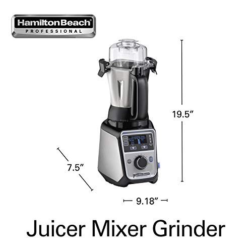 Hamilton Beach Professional 4-in-1 Juicer Mixer Grinder, Commercial-Grade 1400 Watt Motor, 3 Leakproof Jars, For Wet and Dry Spices, Chutneys and Curries, Engineered in India & USA (58770), Stainless by Hamilton Beach Professional - Image 8