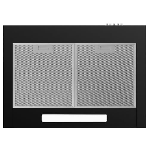 CIARRA CBCB6201 A++ Dunstabzugshaube 60cm Umluft 370m³/h Umlufthaube Pyramide Wandhaube Abluft mit CBCF002X2 Aktivkohlefilter 3 Leistungsstufen Wandmontage Abzugshaube Schwarz