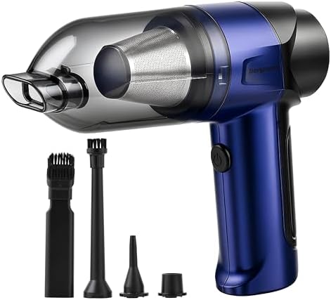Bergmann Windsor Cordless 2in1 Vacuum Cleaner & Blower | Car & Home | 100% Copper Motor | High Suction | Washable Stainless Steel HEPA Filter | 6 Attachments | Compact & Portable | Blue