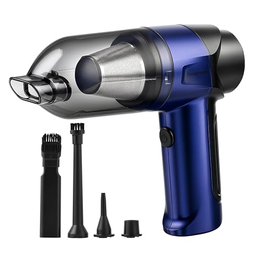 Image of Bergmann Windsor Cordless 2in1 Vacuum Cleaner & Blower | Car & Home | 100% Copper Motor | High Suction | Washable Stainless Steel HEPA Filter | 6 Attachments | Compact & Portable | Blue