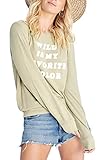 Länge: 58,4 cm Wildfox Damen Baggy Beach Favorite Color Long Sleeve Pullover Sweatshirt, Basil, Large