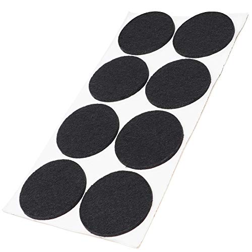 Adsamm® | 8 x almohadillas de fieltro | Ø 50 mm | negro | redondo | Protectores de suelo para patas de mueble | auto-adhesivos | con grosor de 3,5 mm de la máxima calidad