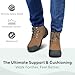 Orthofeet Men's Orthopedic Brown Leather Granite Waterproof Work Boots, Size 11.5