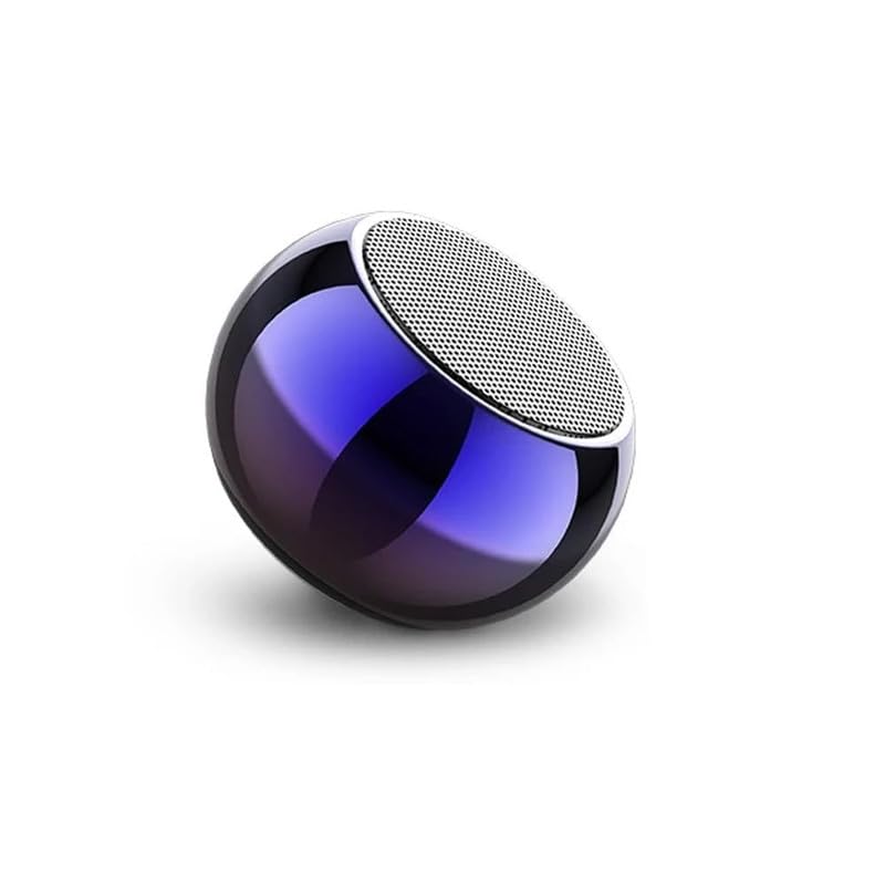 Ultra Mini Bluetooth Speaker 50W | 3D Shocking Bass, Coaxial Dual Speaker Sound | Metal Electroplated Round Design, Wireless Portable Speaker with Long Battery & Quick Charge (Multicolor)