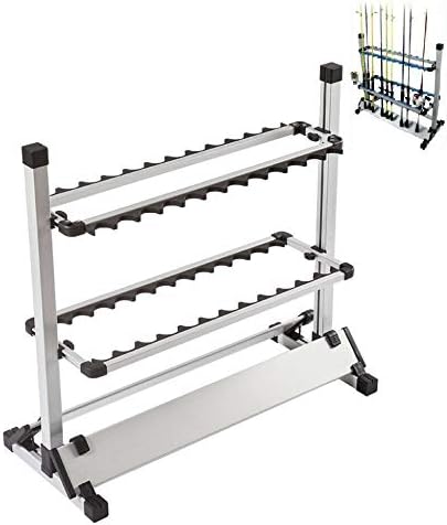 WUPYI2018 Fishing rod holder, rod stand for 24 fishing rods, aluminium alloy display stand.