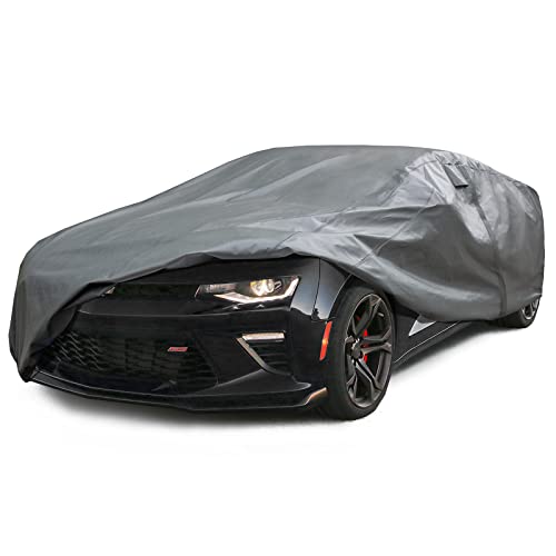 Leader Accessories Car Cover Waterproof All Weather With Zipper Door Two Extra 23 Ft Windproof Tie Down Straps Air Ventilation Window Fits Sedan Up To 228" #TOP6
