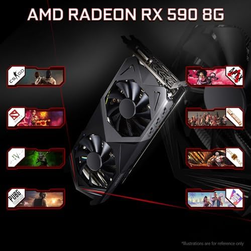 Tisukisu Prebuilt Gaming PC Desktop,Core i7 Tower Computer,RX590 8G,Win11 — view 2