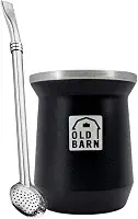 Kit 1 Cuia Térmica Parede Dupla De Alumínio 1 Bomba De Chimarrão Tereré Inox Filtro Redondo 19cm Old Barn Cor:Preto