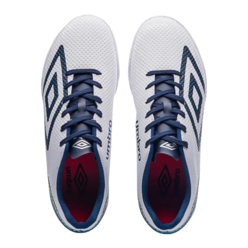 Chuteira Futsal, Force, Umbro, Masculina, Branco/Marinho/Cloisonne, 39