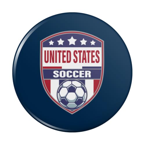 GRAPHICS & MORE United States of America Football Crest Soccer Badge Shield with Ball Pinback Button Pin - 2.25
