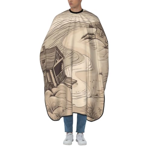 BFWERHRE Roadside House Hair Cutting Cape 55x66in