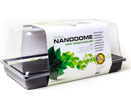 SunBlaster SL1600205 T5HO Mini Greenhouse Kit with NanoDome & Double-Thick Tray for Flower, Herbs, and Veggie Seed Starting or Plant Propagation
