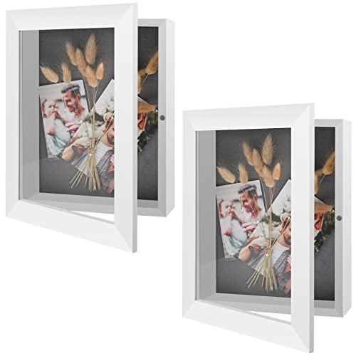 Golden State Art 2 Pack 8x10.5 White Shadow Box Frame 2-inch Depth