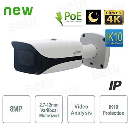 Dahua Technology - Cámara IP 8MP 4K H.265 Starlight motorizada IK10 PoE - Dahua - IPC-HFW5831E-ZE