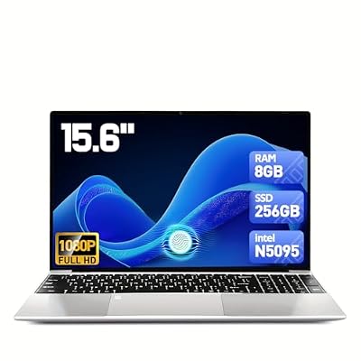 2026 Latest 15.6'' Laptop Compatible with Windows 11, Quad-Core Processor N95(Beat i7-7600U), 8GB RAM 256GB SSD, 1080p FHD Display, Backlit Keyboard, 8000mAh Battery, Mini-HDMI, WiFi5, TF Card Slot1
