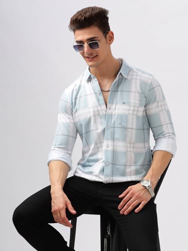 Image of BULLMER Trendy Regular Fit Striped Causal Full Sleeve Shirt for Men.