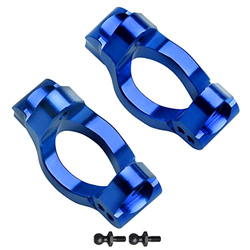 Image of Aluminum Steering Blocks Caster Steering Block Stub Axle Carriers Knuckles Set Upgrades for 1 /18 Traxxas LaTrax Teton Desert Prerunner Rally SST, Replace Parts 7532 7552X (Blue)