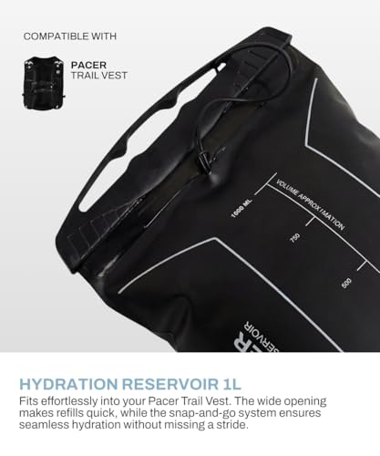 Image of TEGO Pacer 1L / 2L Hydration Reservoir | BPA-Free Running & Hiking Bladder | Snap-Lock Tube | Bite Valve | Compatible with Pacer Trail Vest