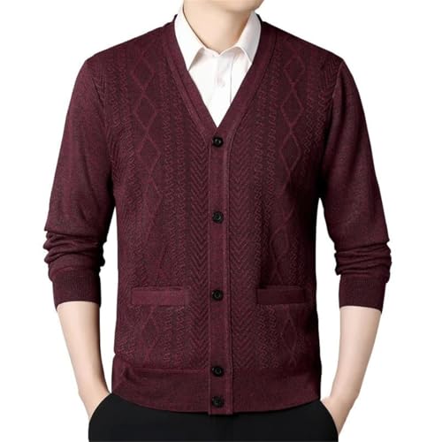 Men's Knitted Cardigan V Neck Slim Fit Solid Knit Sweater Fleece Lined Fall Winter Outerwear2