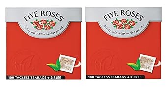 Five Roses Tea, 102 Tagless Teabags (Pack of 2)