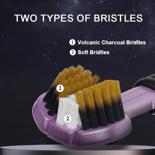 Image of 3-Sided Toothbrush with U-Shaped Triple Head Design, Dual Bristle Arrangement, Curved Brush Head, Ergonomic Handle with Non-Slip Grip, Multi-Color Toothbrush Set (Pack of 3)