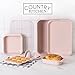 Country Kitchen Nonstick Stackable Bakeware Set - Deluxe Heavy Duty, Durable, Easy Release Baking Set, 8 Pcs, Pink
