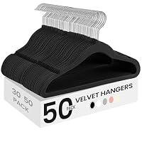 SONGMICS Baby Hangers 50 Pack, Kids Hangers for Closet, 11.8 x 8.1 Inches, Silver 360° Swivel Hooks, Space-Saving Clothes Hangers, Velvet Hangers for Nursery, Non-Slip, Ink Black CRF027B05
